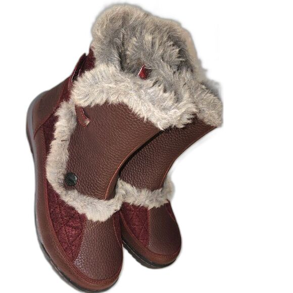 Jambu Eskimo Women's Burgundy Faux Fur Lined Leather Snow Boots 7M - Picture 10 of 12